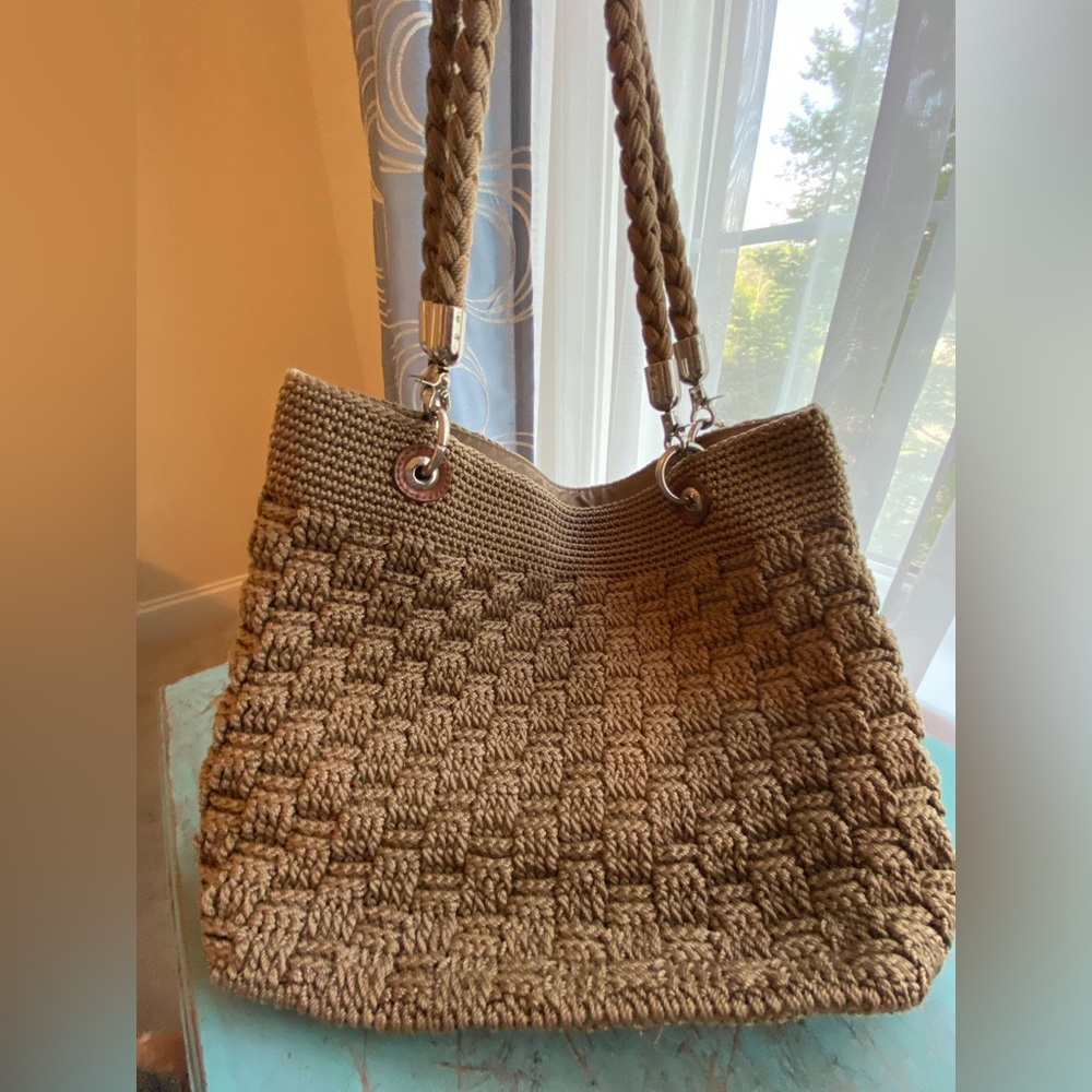The SAK Shoulder Bag Basket Weave Crochet